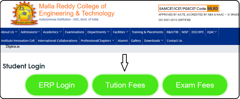 tuition Fees of MREC Exam Cell